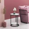 FUFU Metal Sofa Side Table, Living Room Storage Table, Telephone Table, Bedroom Bedside Table 40cm * 40cm * 55cm (Color : Black) view 2