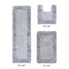 Better Trends Shaggy Border Collection, 3 Piece (20" x 20" | 21" x 34" | 20" x 60") Bathroom Set, Rectangle Rugs, 100% Cotton Silver Bath Mat, Water Absorbent and Non-Slip Doormat view 3