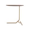 FUFU Iron Oval Side Table, Solid Wood Table Top, Living Room Sofa Table, Bedroom Bedside Table, Waterproof, Rust (Color : A) view 1