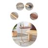 FUFU Iron Oval Side Table, Solid Wood Table Top, Living Room Sofa Table, Bedroom Bedside Table, Waterproof, Rust (Color : A) view 3