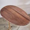 FUFU Iron Oval Side Table, Solid Wood Table Top, Living Room Sofa Table, Bedroom Bedside Table, Waterproof, Rust (Color : A) view 4