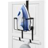 ORLESS Over The Door/Wall Mount Ironing Board Hanger, Laundry Room Iron and Ironing Caddy Board Storage Holder, Black view 1