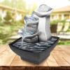 Rocky Falls Indoor Tabletop Water Fountain Tabletop Fountain Indoor Rockery Waterfall Desktop Fountain Indoor 3-layer Water Table Fountain Desk Decoration Fountain Serene Rock Water Feature Indoor Rel view 3