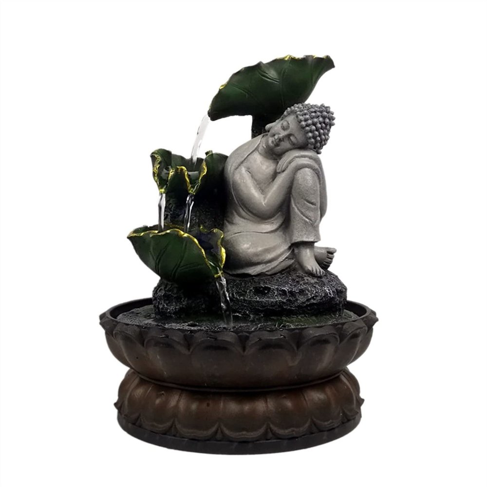Rocky Falls Indoor Tabletop Water Fountain Desktop Fountain Indoor Decoration Water Fountains Meditation Tabletop Fountain Buddha Statue Table Waterfall Fountain Serene Rock Water Feature Indoor Relax