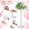 Abaodam 2 Pcs Wedding Flower Stand Roman Pillar, 19.7 Inch White Decorative Columns for Road Lead, Flower Arrangement Centerpiece Stand for Wedding Ceremony Party Event view 2