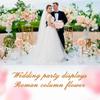 Abaodam 2 Pcs Wedding Flower Stand Roman Pillar, 19.7 Inch White Decorative Columns for Road Lead, Flower Arrangement Centerpiece Stand for Wedding Ceremony Party Event view 3