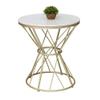 FUFU Marble Coffee Table, Metal Round Table, Small Living Room Side Table, Bedroom Bedside Table -60cm60cm62cm view 1