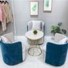 FUFU Marble Coffee Table, Metal Round Table, Small Living Room Side Table, Bedroom Bedside Table -60cm60cm62cm view 2