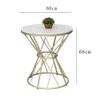 FUFU Marble Coffee Table, Metal Round Table, Small Living Room Side Table, Bedroom Bedside Table -60cm60cm62cm view 3