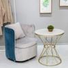 FUFU Marble Coffee Table, Metal Round Table, Small Living Room Side Table, Bedroom Bedside Table -60cm60cm62cm view 4