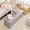 Cuyoca 45.3 Inches Foldable Seat Footrest Shoe Bench End of Bed Storage with Flipping Lid, 166L Upholstered Tufted Bench, Linen Fabric Grey view 4