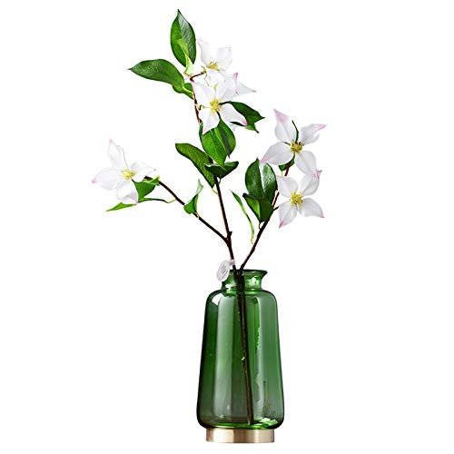 Glass Vase Decorative Vase Decor, American Style Copper Transparent Glass Vase Living Room Dining Table Flower Arrangement Nordic Table Hydroponic Decorations Classic Decorative Vase Set for Home Cent
