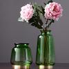 Glass Vase Decorative Vase Decor, American Style Copper Transparent Glass Vase Living Room Dining Table Flower Arrangement Nordic Table Hydroponic Decorations Classic Decorative Vase Set for Home Cent view 4