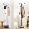 AKaSping 16 Hooks Metal Hat Rack with Natural Marble Base, Heavy Duty Coat Rack Stand, Modern Clothes Rack for Entryway, Living Room, Bedroom view 1