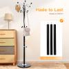 AKaSping 16 Hooks Metal Hat Rack with Natural Marble Base, Heavy Duty Coat Rack Stand, Modern Clothes Rack for Entryway, Living Room, Bedroom view 4