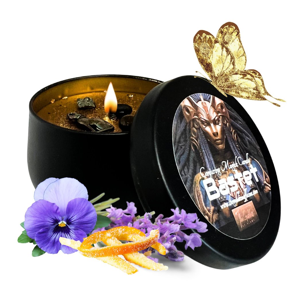 Bastet Spiritual Offering Candle for Protection, Femininity, Fertility and Cleansing in Any Space (Medium)