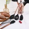 BRIIEC Silicone Cooking Utensil Set with Measuring Cup Spoon, 16 Pcs Non-stick Kitchen Utensil, Heat Resistant Cookware, Silicone Kitchen Tools Gift with Rose Gold Stainless Steel Handle view 4