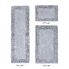 Better Trends Shaggy Border Collection, 3 Piece (17" x 24" | 24" x 40" | 20" x 60") Bathroom Set, Rectangle Rugs, 100% Cotton Silver Bath Mat, Water Absorbent and Non-Slip Doormat view 3