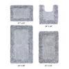 Better Trends Shaggy Border Collection, 4 Piece (17" x 24" | 20" x 20" | 21" x 34" | 24" x 40") Bathroom Set, Rectangle Rugs, 100% Cotton Silver Bath Mat, Water Absorbent and Non-Slip Doormat view 3