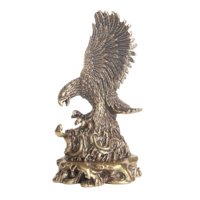 NA Pure Copper Flying Eagle Sculpture Feng Shui Ornament,Vintage Brass Lucky Eagle Statue Miniatures Figurines Desk Decoration Craft