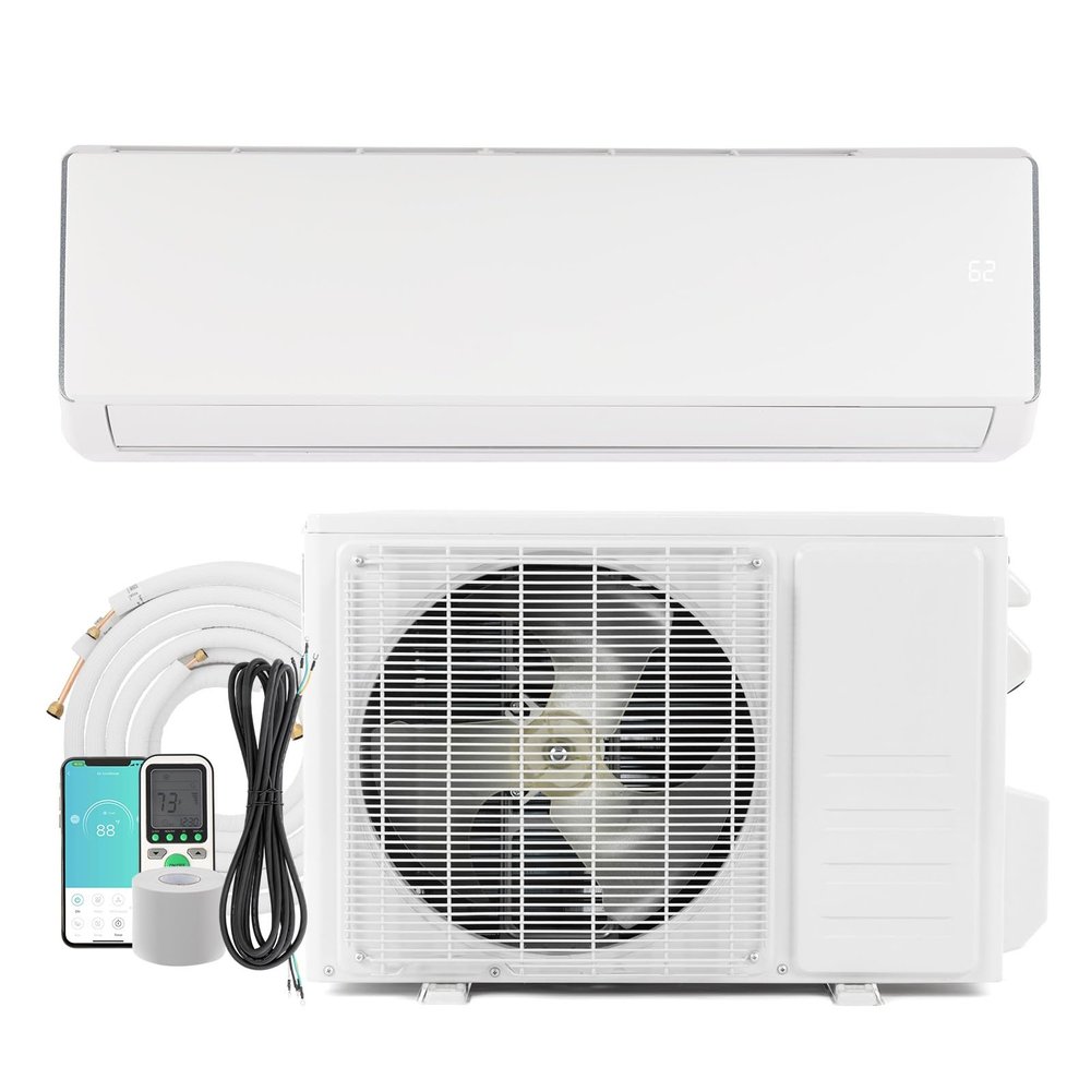Bonnlo 17000BTU Wifi Enabled Mini Split Air Conditioner & Heater, 17 SEER2 230V Inverter Ductless Wall AC Unit with Pre-Charged Condenser, Heat Pump & Installation Kit