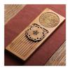 Bamboo Tea Tray Rattan Mat, Japanese Zen Style Solid Wood Household Long Tea Tray, Hotel Accessories, Without Tea Set (Size : Tea tray with two pads) view 1