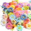 100pcs Mini Artificial Silk Sunflower Heads 1.8" 45mm Fabric Floral Daisy for Home Decoration Wedding Decor, Gerbera Flowers Bride Holding Flowers,Garden Craft Art Decor (Light Yellow) view 2