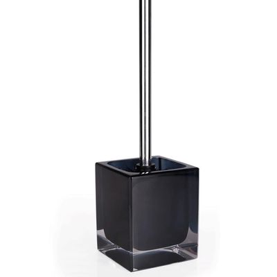 Toilet Brush Toilet Brush and Holder SetGlass Square Dome Toilet Bowl BrushDecorativeFreestandingHeavy Duty Cleaning Toilet Scrub Brush Upgraded (Color : Black)