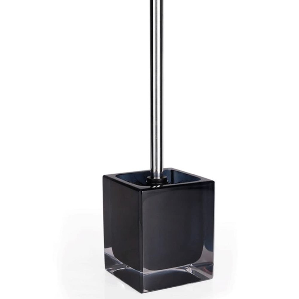 Toilet Brush Toilet Brush and Holder SetGlass Square Dome Toilet Bowl BrushDecorativeFreestandingHeavy Duty Cleaning Toilet Scrub Brush Upgraded (Color : Black)