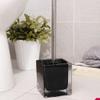 Toilet Brush Toilet Brush and Holder SetGlass Square Dome Toilet Bowl BrushDecorativeFreestandingHeavy Duty Cleaning Toilet Scrub Brush Upgraded (Color : Black) view 3