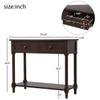 35.5" Wood Console Table with 2 Drawers and Bottom Open Shelf, Sofa Table End Table, Entryway Table for Living Room, Bedroom, Hallway, Easy Assembly (Espresso+Pine+w) view 2