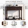 35.5" Wood Console Table with 2 Drawers and Bottom Open Shelf, Sofa Table End Table, Entryway Table for Living Room, Bedroom, Hallway, Easy Assembly (Espresso+Pine+w) view 4