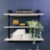 ROGMARS Industrial Pipe Shelving Bathroom Shelves with Towel Bar,3 Tier 24 inch Retro White Rustic Farmhouse Industrial Wall Shelf Bathroom Shelves Over Toilet for Storage view 3