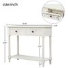 35.5" Wood Console Table with 2 Drawers and Bottom Open Shelf, Sofa Table End Table, Entryway Table for Living Room, Bedroom, Hallway, Easy Assembly (Lvory+Pine+w) view 2