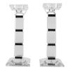 (D) Judaica Crystal Candle Sticks Square Design Set of 2 Candle Holders (Black) view 1
