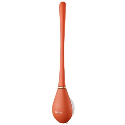 Toilet Brush Toilet Brush and HolderFlexible Toilet Bowl Brush Head with Silicone BristlesWall Toilet Wand Long Handle Toilet Scrub Brush Upgraded (Color : Orange)