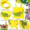 Tallew 24 Pack Safari Favor Bags with Handle Non Woven Jungle Animal Treat Goody Bags Lion Tiger Elephant Monkey Crocodile Giraffe Safari Birthday for Kids Party Baby Shower Decorations Supplies view 3