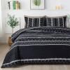 CCUNSZI Black Geometric Boho Duvet Cover Set,Twin,Queen,King,California King,Microfiber Soft Breathable Durable Soft, 1 Duvet Cover with Zipper Ties & 2 Pillowcase,Black,California King view 1
