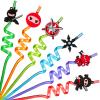 24 Pcs Ninja Drinking Straws for Kids Reusable Samurai Ninja Throw Stars Plastic Straws for Juice Milk Drinks Birthday Party Supplies view 1