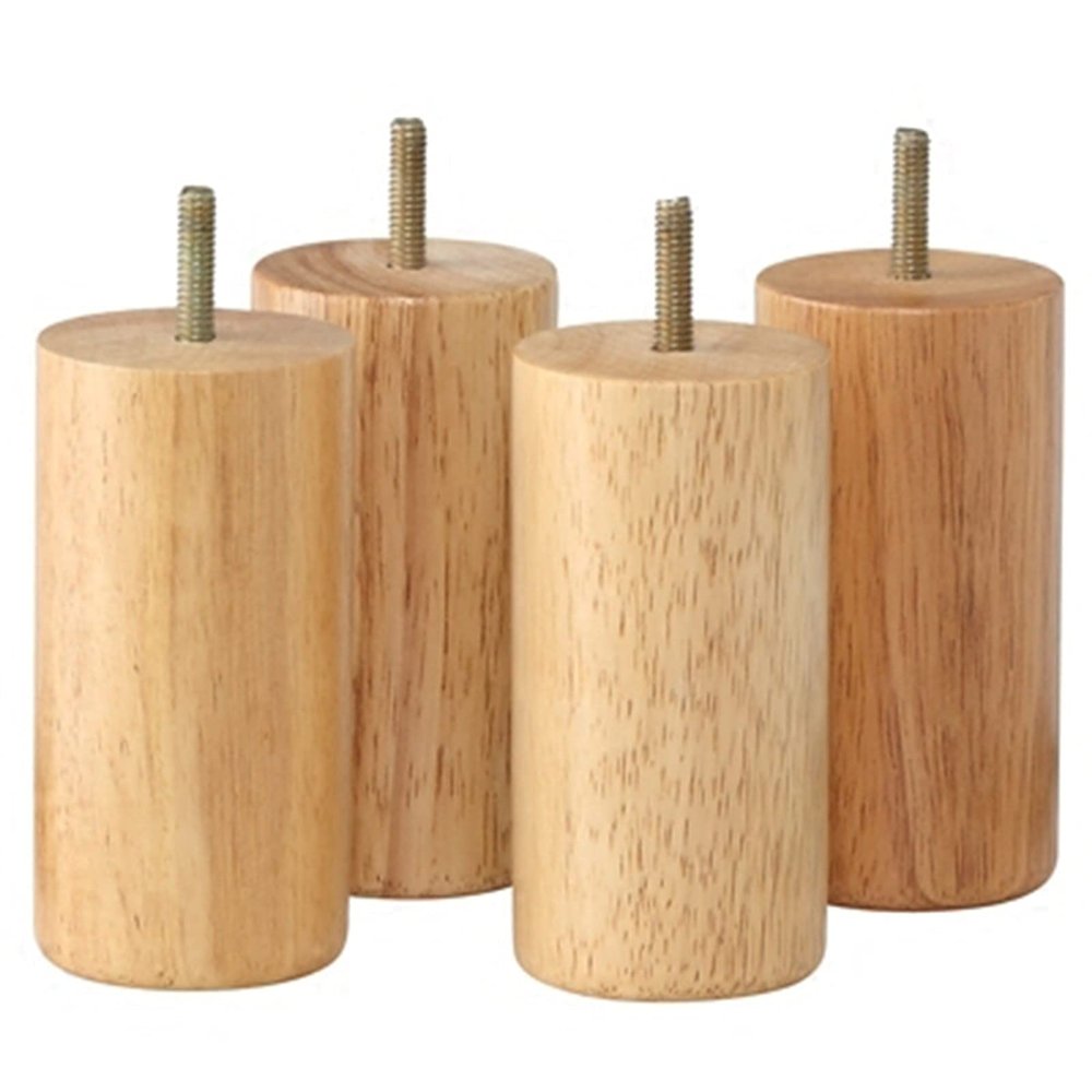 LUOFDCLDDD Furniture Legs4Pcs Woodenniture Feets Natural Solid Wood Reliable Legsmit M8 2.5Cm Cabinets with Anti-Slip Mats for Sofa Chair Tea Table, Straight/18Cm/7.1In