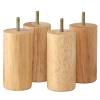 LUOFDCLDDD Furniture Legs4Pcs Woodenniture Feets Natural Solid Wood Reliable Legsmit M8 2.5Cm Cabinets with Anti-Slip Mats for Sofa Chair Tea Table, Straight/18Cm/7.1In view 1