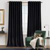 NICETOWN Black Velvet Curtains 84 inches Long, Bedroom Blackout Vintage Curtain Solid Heavy Matt Drapes/Window Treatments for Balcony Master Baby Boys Room (2 Panels, 52" Wide) view 1