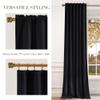 NICETOWN Black Velvet Curtains 84 inches Long, Bedroom Blackout Vintage Curtain Solid Heavy Matt Drapes/Window Treatments for Balcony Master Baby Boys Room (2 Panels, 52" Wide) view 3