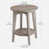 VASAGLE MAEZO Collection - Side Table, 2-Tier Small Round End Table, Nightstand with Tapered Legs, Curved Transitions, for Small Spaces, Living Room, Bedroom, Heather Greige ULET283T02 view 3