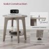 VASAGLE MAEZO Collection - Side Table, 2-Tier Small Round End Table, Nightstand with Tapered Legs, Curved Transitions, for Small Spaces, Living Room, Bedroom, Heather Greige ULET283T02 view 4