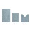 Better Trends Luxury 3 Piece Bath Rugs Set 100% Cotton Bathroom Rug Soft Water Absorbent, Reversible, Machine Washable for Bathroom Decor U Shape Toilet Base Contour Mat Blue Lux Collection view 2