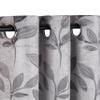 Superior Blackout Curtains, Room Darkening Window Accent for Bedroom, Sun Blocking, Thermal, Modern Bohemian Curtains, Leaves Collection, Set of 2 Panels, Grommet- 52 in x 120 in, Grey view 2