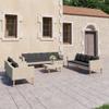 SKM 5 Piece Patio Lounge Set with Cushions Poly Rattan Beige view 1