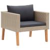SKM 5 Piece Patio Lounge Set with Cushions Poly Rattan Beige view 3