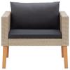 SKM 5 Piece Patio Lounge Set with Cushions Poly Rattan Beige view 4
